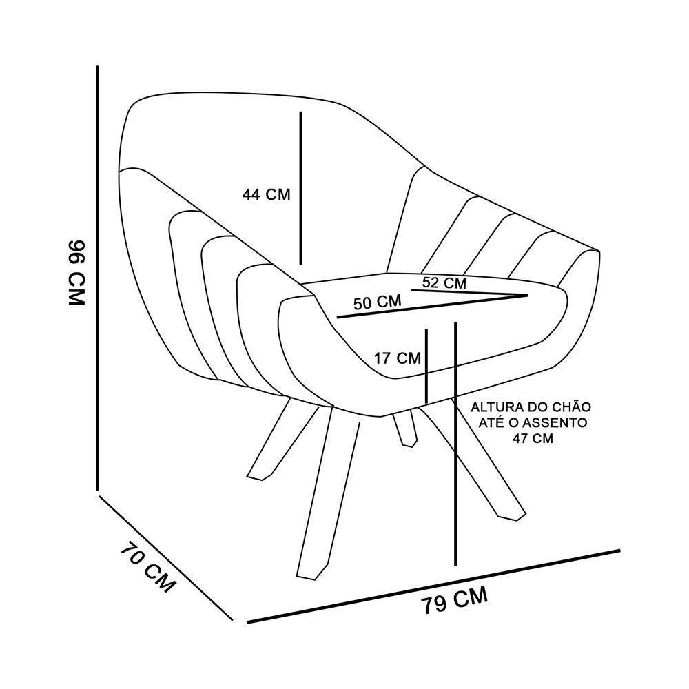Kit 02 Poltronas Giratória Giovana Suede Base Madeira Verde - 10