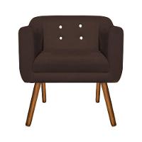 Poltrona Julia Suede Marrom Com Strass Pés Palito Castanho - 2