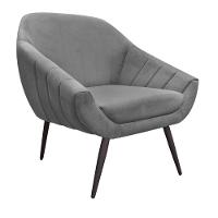 Kit 02 Poltronas Giovana Suede Grafite Pés Palito Ferro