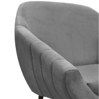 Kit 02 Poltronas Giovana Suede Grafite Pés Palito Ferro - 17