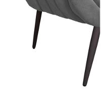 Kit 02 Poltronas Giovana Suede Grafite Pés Palito Ferro - 19