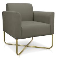 02 Poltronas Marisa Suede Base X Industrial Dourada Marrom - 9