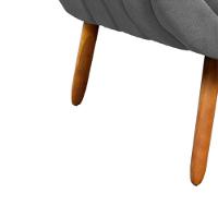 Kit 02 Poltronas Giovana Suede Pés Palito Castanho Grafite - 10