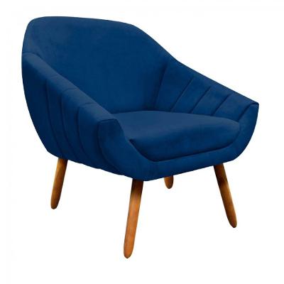 Poltrona Giovana Suede D'rossi Azul Marinho