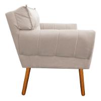 Poltrona Anitta Suede Bege Com Strass Pés Palito Castanho - 6