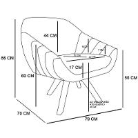 Poltrona Giratória Giovana Suede Grafite Base Madeira D´rossi