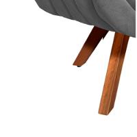 Poltrona Giratória Giovana Suede Grafite Base Madeira D´rossi - 12