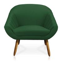 Poltrona Giovana Suede Verde Pés Palito Castanho D´rossi - 1