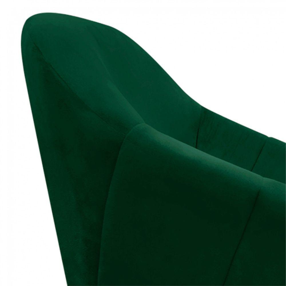 Poltrona Giovana Suede Pés Palito Castanho DRossi Verde - 3