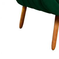 Poltrona Giovana Suede Pés Palito Castanho DRossi Verde - 7