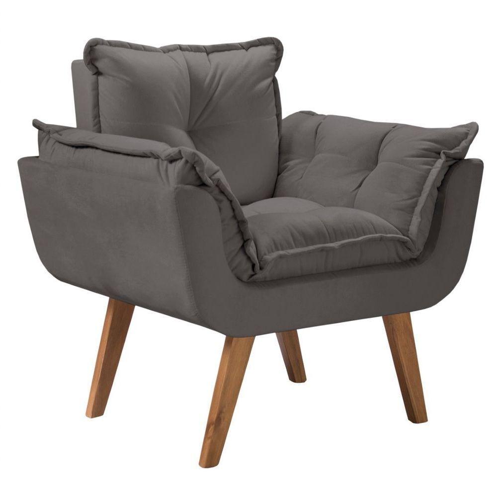 Poltrona Opalla Base Palito Cinza - 1