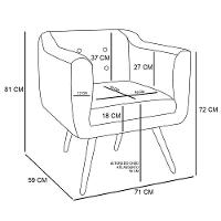 Kit 02 Poltronas Julia Preto Strass Pés Palito Castanho