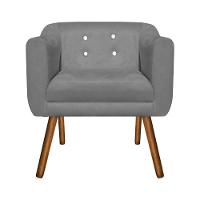 Kit 02 Poltronas Julia Suede Grafite Strass Pés Palito - 3