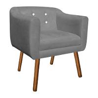 Kit 02 Poltronas Julia Suede Grafite Strass Pés Palito - 6