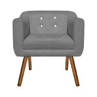 Kit 02 Poltronas Julia Suede Grafite Strass Pés Palito - 8