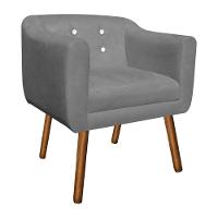 Kit 02 Poltronas Julia Suede Grafite Strass Pés Palito - 9