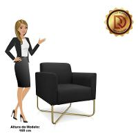 02 Poltronas Marisa Suede Base X Industrial Dourada Preto - 14