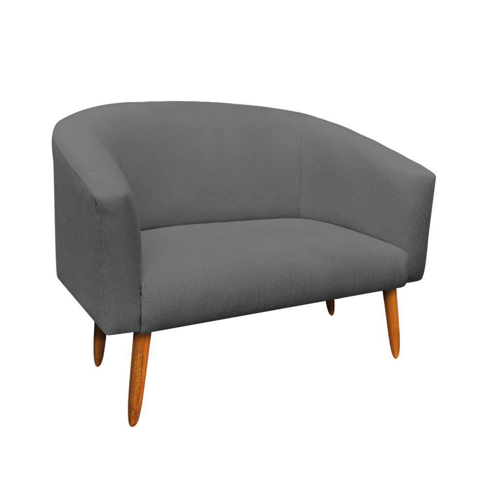 Kit 1 Namoradeira 2L e 1 Poltrona Giratória Linho Grafite - 6