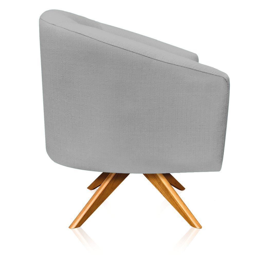 Kit 1 Namoradeira 2L e 1 Poltrona Giratória Linho Grafite - 7