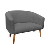 Kit 1 Namoradeira 2L e 1 Poltrona Giratória Linho Grafite - 2