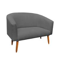 Kit 1 Namoradeira 2L e 1 Poltrona Giratória Linho Grafite - 6