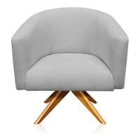 Kit 1 Namoradeira 2L e 1 Poltrona Giratória Linho Grafite - 9