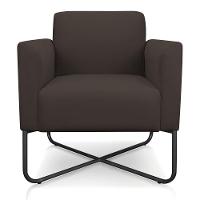 Kit 02 Poltronas Marisa Suede Marrom Base X Industrial Preta - 7