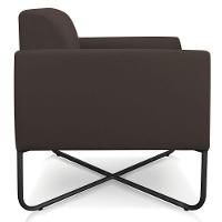 Kit 02 Poltronas Marisa Suede Marrom Base X Industrial Preta - 8