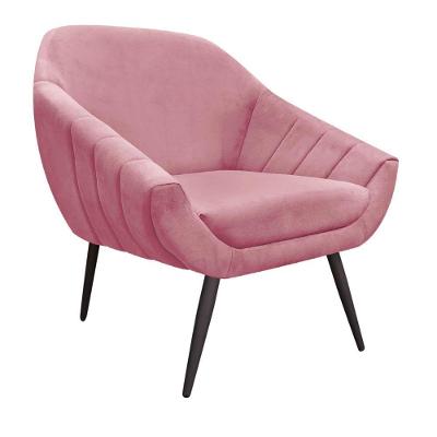 Poltrona Giovana Suede Pés Palito Ferro Drossi rose
