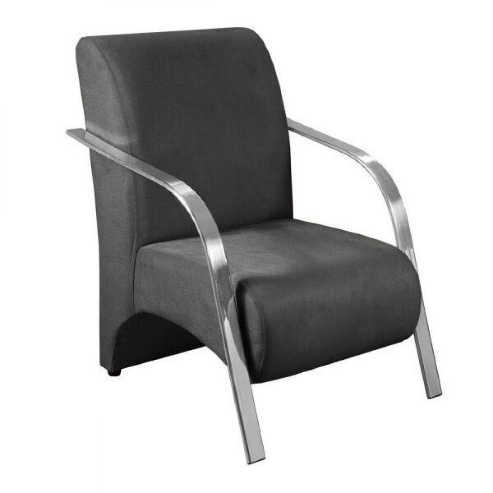 Kit 4 Poltronas 1 Lugar Sevilha Braço Pé Alumínio Grafite - 2