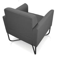 02 Poltronas Marisa Suede Grafite Base X Industrial Preta - 7