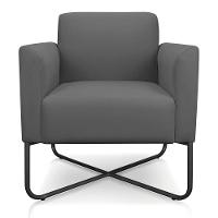 02 Poltronas Marisa Suede Grafite Base X Industrial Preta - 8