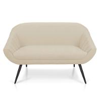 Namoradeira Giovana 02 Lugares Linho Pés Palito De Ferro A19 Grosso Bege - 1