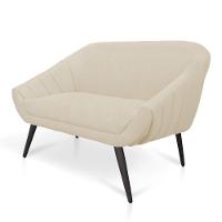 Namoradeira Giovana 02 Lugares Linho Pés Palito De Ferro A19 Grosso Bege