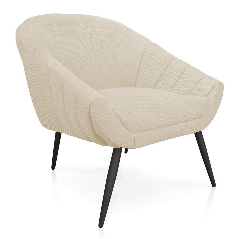 Kit 01 Namoradeira 02 Lugares E 01 Poltrona Giovana Linho Pés Palito De Ferro A19 Grosso Bege - 5