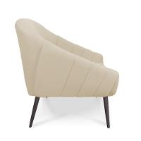 Kit 01 Namoradeira 02 Lugares E 01 Poltrona Giovana Linho Pés Palito De Ferro A19 Grosso Bege