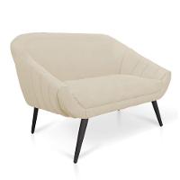 Kit 01 Namoradeira 02 Lugares E 01 Poltrona Giovana Linho Pés Palito De Ferro A19 Grosso Bege - 6