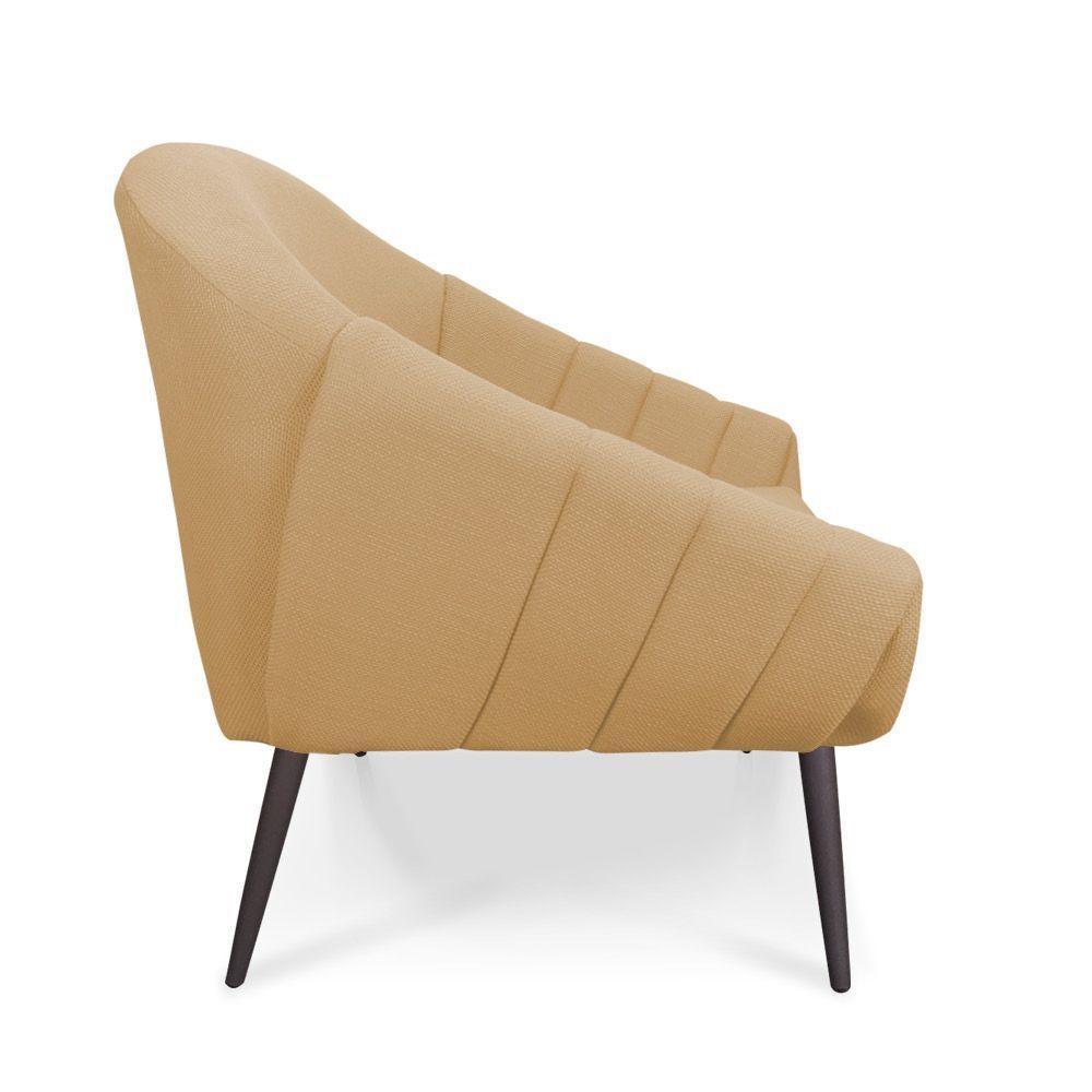 Kit 01 Namoradeira 02 Lugares E 01 Poltrona Giovana Linho Pés Palito De Ferro A27 Areia - 4