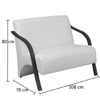 Poltrona Vênus 2 Lugares Braço Madeira Suede Bege - 2