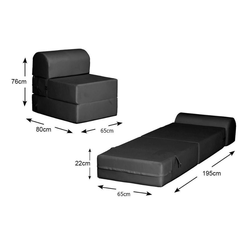 Sofá Cama Solteiro New Extra Courano Preto - Paropas - 4