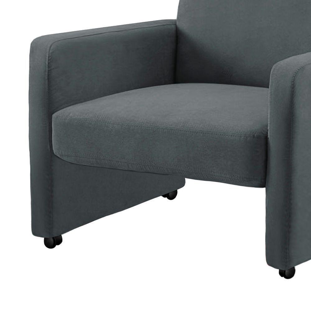 Poltrona Mirella Suede Com Rodízios - D'rossi Cor Cinza - 3