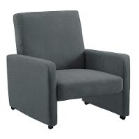 Poltrona Mirella Suede Com Rodízios - D'rossi Cor Cinza - 1