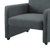 Poltrona Mirella Suede Com Rodízios - D'rossi Cor Cinza - 3