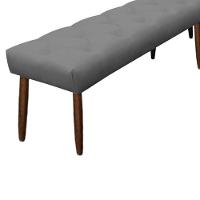 Banco De Canto Estofado Sira Suede Pés Palito Castanho C05 - D'rossi Cor Cinza