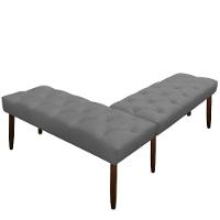 Banco De Canto Estofado Sira Suede Pés Palito Castanho C05 - D'rossi Cor Cinza - 7