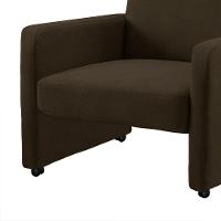 Poltrona Mirella Suede Com Rodízios - D'rossi Cor Marrom - 2