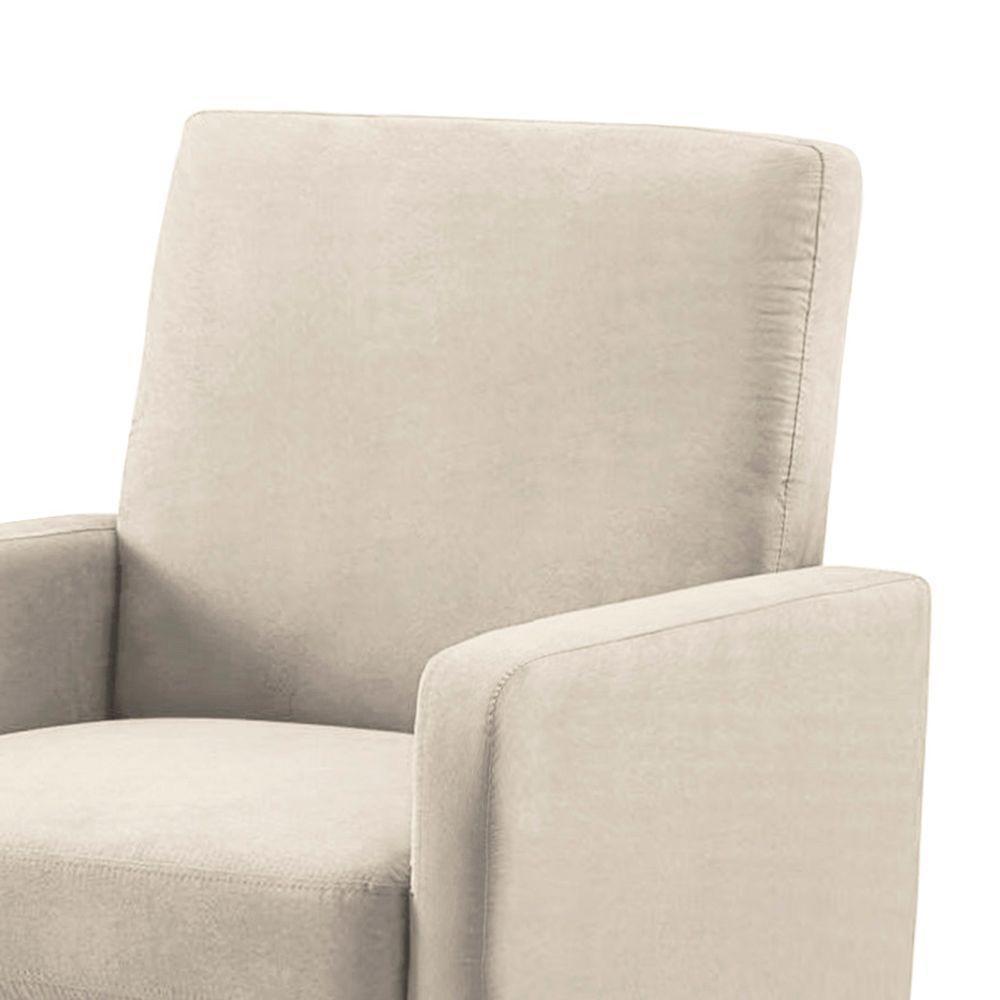 Poltrona Mirella Suede Com Rodízios - D'rossi Cor Bege - 3