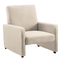 Poltrona Mirella Suede Com Rodízios - D'rossi Cor Bege - 1