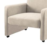 Poltrona Mirella Suede Com Rodízios - D'rossi Cor Bege - 2