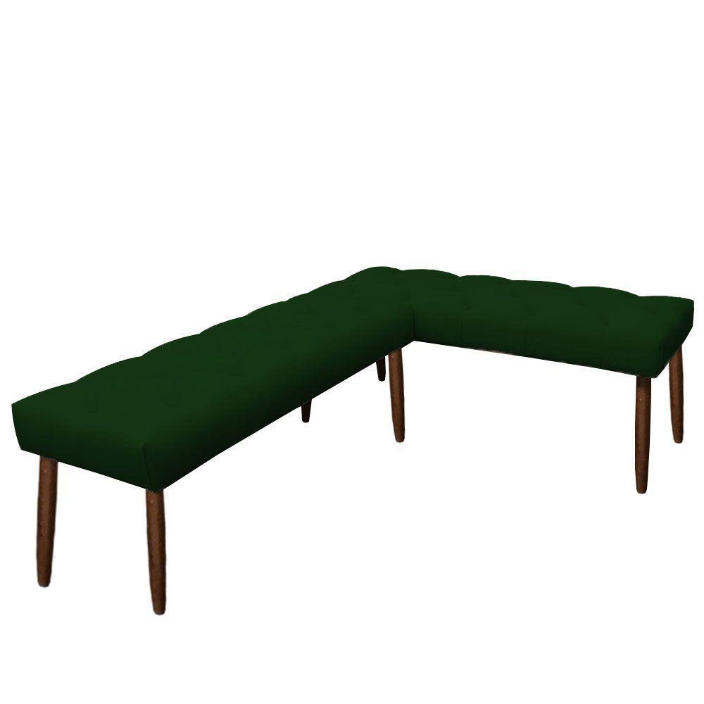 Banco De Canto Estofado Sira Suede Pés Palito Castanho C05 - D'rossi Cor Verde - 1